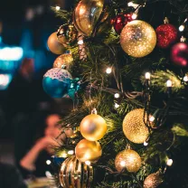 beautiful christmas tree arraned at a party venue in milton keynes